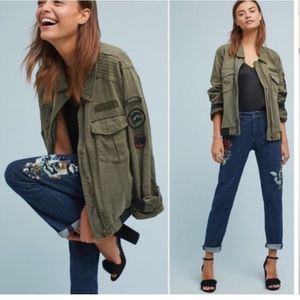 Pilcro Anthro Blue Sequin Slim Boyfriend Jeans